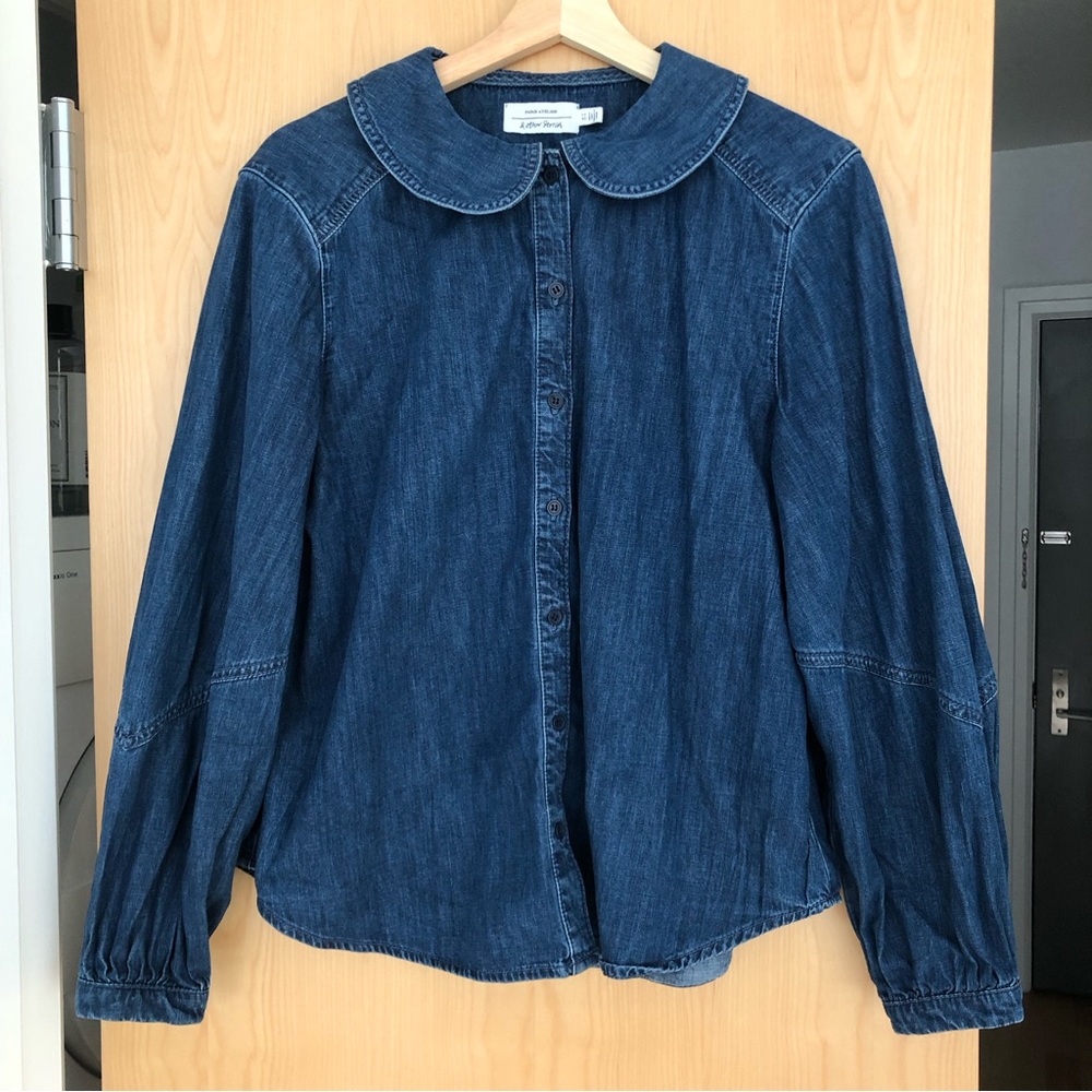 & Other Stories Denim/Chambray Button Down Top